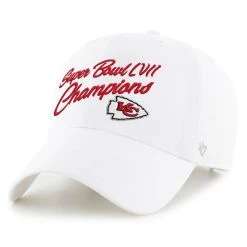 '47 Women's White Kansas City Chiefs Super Bowl LVII S Clean Up Adjustable Hat