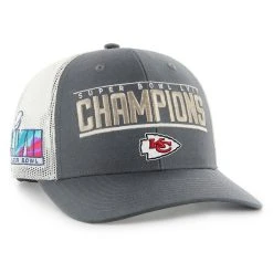 '47 Men's Charcoal Kansas City Chiefs Super Bowl LVII S Victor Trucker Adjustable Hat