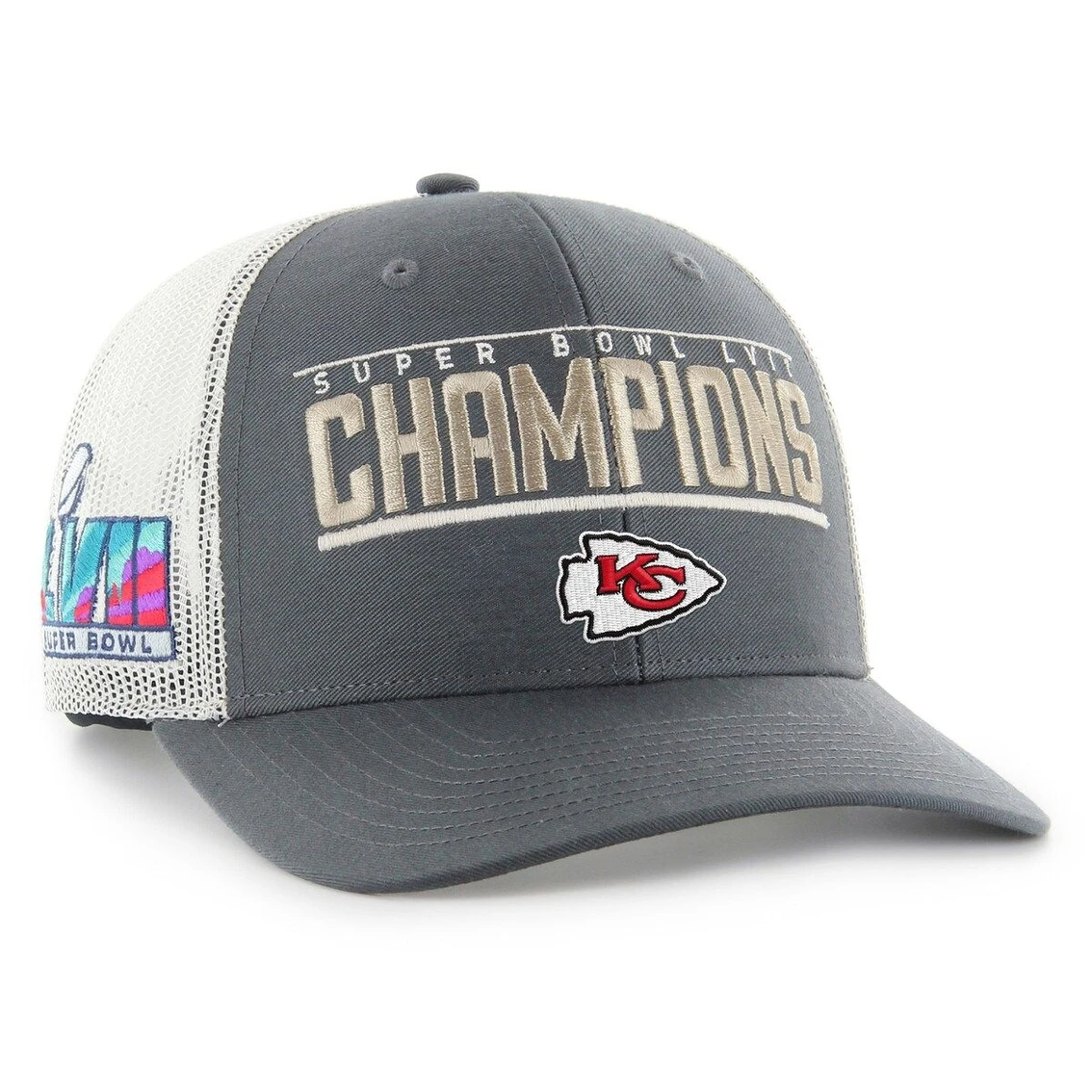 '47 Men's Charcoal Kansas City Chiefs Super Bowl LVII S Victor Trucker Adjustable Hat 3 '47 Men's Charcoal Kansas City Chiefs Super Bowl LVII S Victor Trucker Adjustable Hat