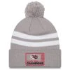 New Era Men's Gray Kansas City Chiefs Super Bowl LVII S Top Stripe Cuffed Pom Knit Hat