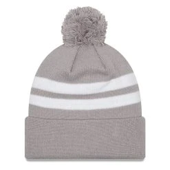 New Era Men's Gray Kansas City Chiefs Super Bowl LVII S Top Stripe Cuffed Pom Knit Hat -Mitchell & Ness store DSCO1160875130 1927 ALT2