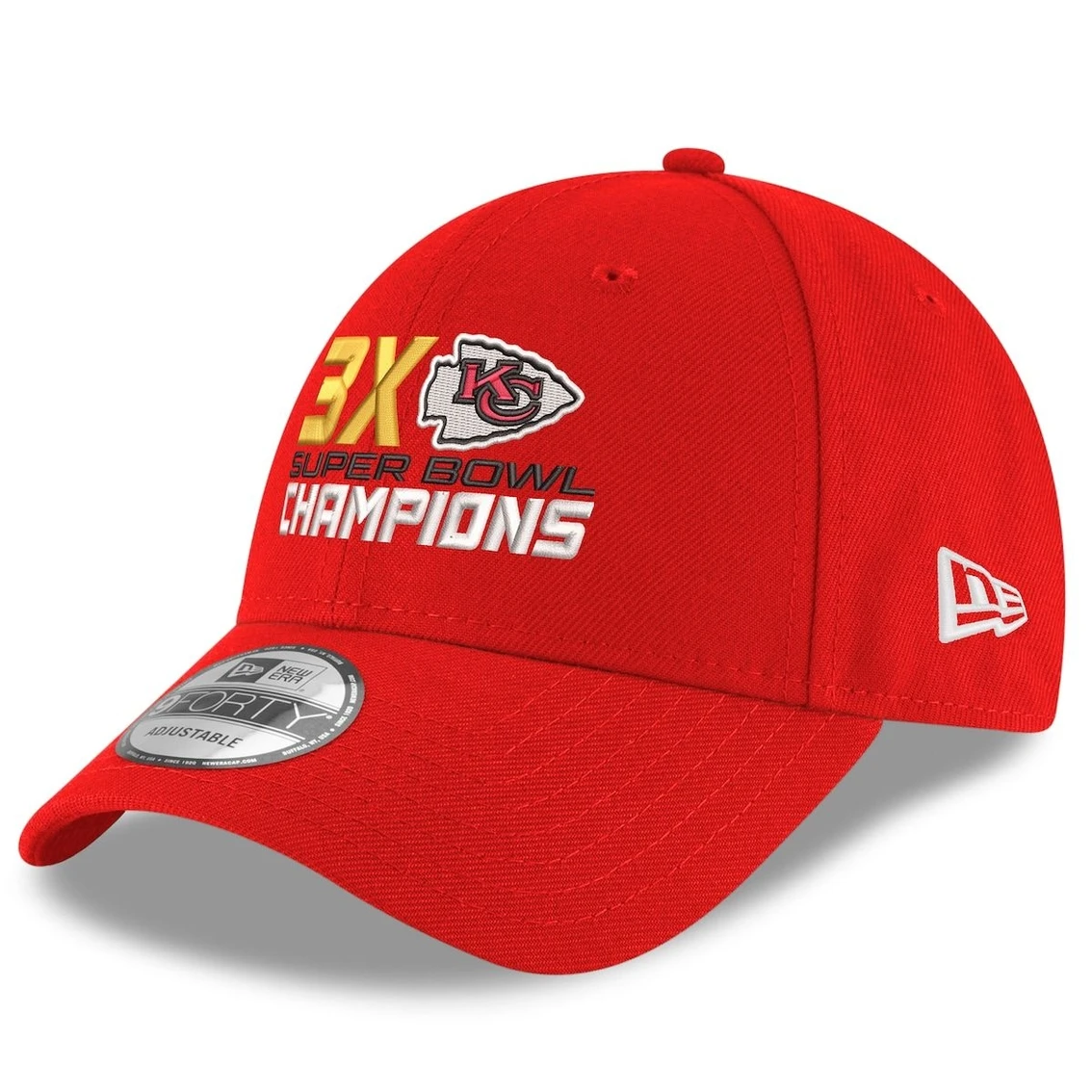 New Era Men's Red Kansas City Chiefs Three-Time Super Bowl S 9FORTY Adjustable Hat 3 New Era Men's Red Kansas City Chiefs Three-Time Super Bowl S 9FORTY Adjustable Hat