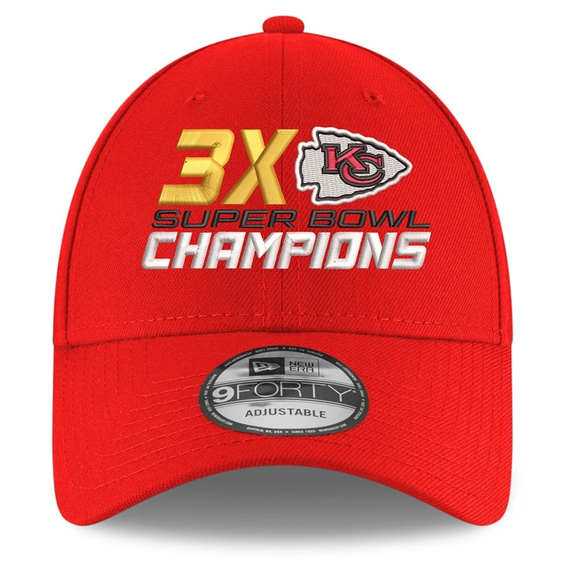 New Era Men's Red Kansas City Chiefs Three-Time Super Bowl S 9FORTY Adjustable Hat 5 New Era Men's Red Kansas City Chiefs Three-Time Super Bowl S 9FORTY Adjustable Hat - Image 3
