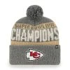 '47 Men's Charcoal Kansas City Chiefs Super Bowl LVII S Split Cuffed Pom Knit Hat -Mitchell & Ness store DSCO1160875145 1904