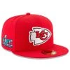 New Era Men's Red Kansas City Chiefs Super Bowl LVII S Side Patch 59FIFTY Fitted Hat