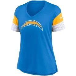 Nike Women's Powder Blue Los Angeles Chargers Team Logo Fashion Performance Tri-Blend V-Neck T-Shirt 8 Nike Women's Powder Blue Los Angeles Chargers Team Logo Fashion Performance Tri-Blend V-Neck T-Shirt -Mitchell & Ness store DSCO1161586763 1191 ALT2
