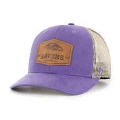 '47 Men's Purple/Natural Baltimore Ravens Rawhide Trucker Adjustable Hat