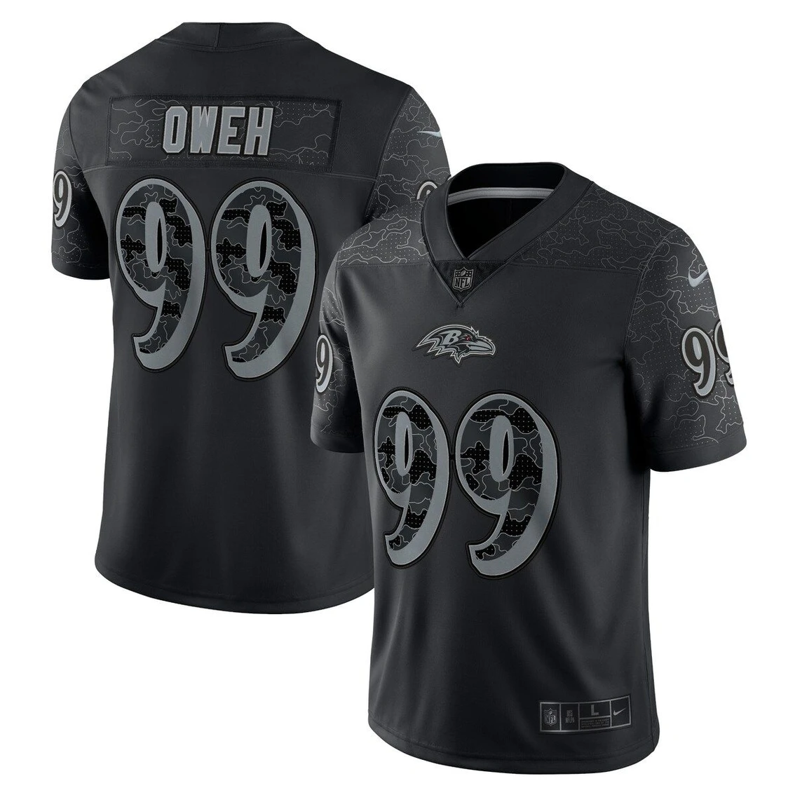 Nike Men's Odafe Oweh Black Baltimore Ravens RFLCTV Limited Jersey 4 Nike Men's Odafe Oweh Black Baltimore Ravens RFLCTV Limited Jersey - Image 2