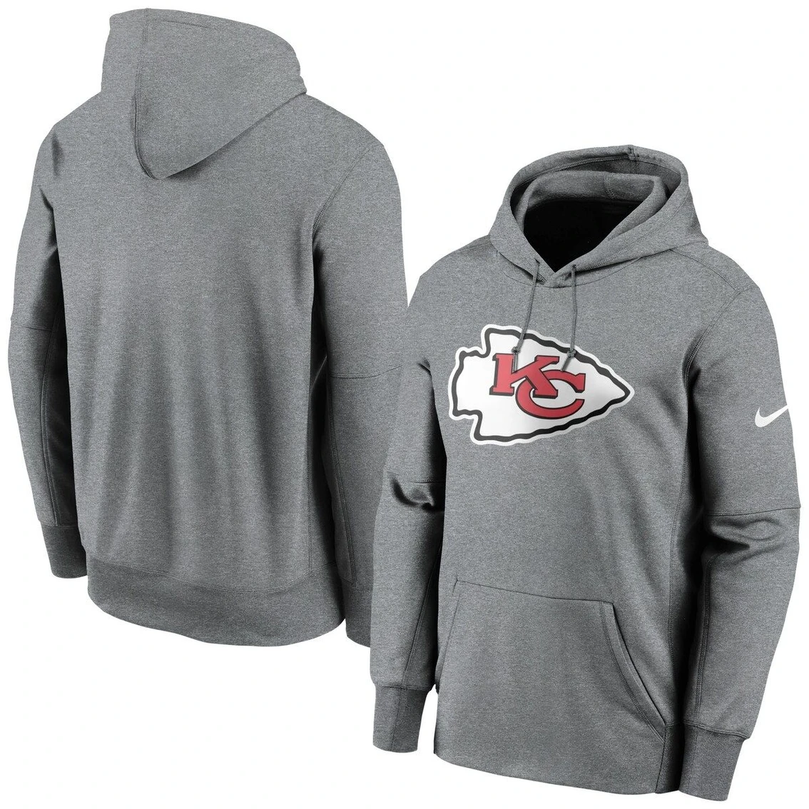 Nike Men's Charcoal Kansas City Chiefs Primary Logo Performance Pullover Hoodie 3 Nike Men's Charcoal Kansas City Chiefs Primary Logo Performance Pullover Hoodie