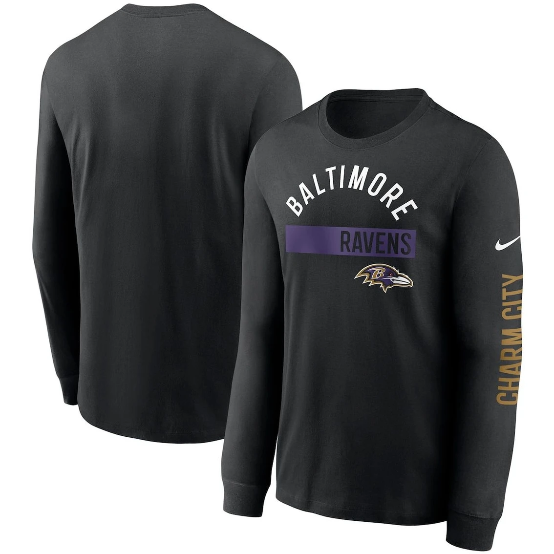 Nike Men's Black Baltimore Ravens Fan Gear Color Bar Long Sleeve T-Shirt 3 Nike Men's Black Baltimore Ravens Fan Gear Color Bar Long Sleeve T-Shirt