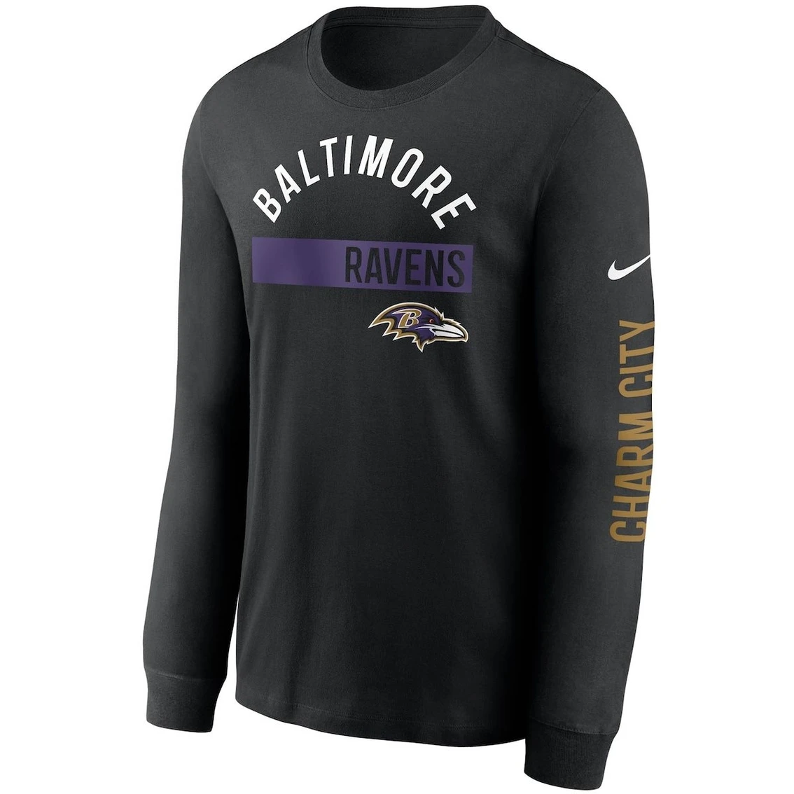 Nike Men's Black Baltimore Ravens Fan Gear Color Bar Long Sleeve T-Shirt 5 Nike Men's Black Baltimore Ravens Fan Gear Color Bar Long Sleeve T-Shirt - Image 3