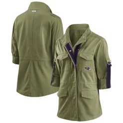 WEAR By Erin Andrews Women's WEAR By Erin Andrews Olive Baltimore Ravens Full-Zip Utility Jacket