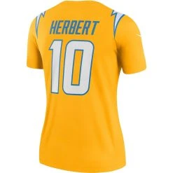 Nike Women's Justin Herbert Gold Los Angeles Chargers Inverted Legend Jersey 9 Nike Women's Justin Herbert Gold Los Angeles Chargers Inverted Legend Jersey -Mitchell & Ness store DSCO1161595823 1853 ALT3