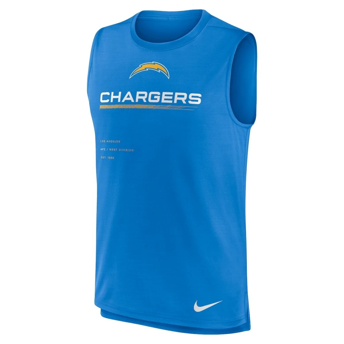 Nike Men's Powder Blue Los Angeles Chargers Muscle Trainer Tank Top 5 Nike Men's Powder Blue Los Angeles Chargers Muscle Trainer Tank Top - Image 3