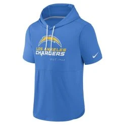 Nike Men's Powder Blue Los Angeles Chargers Short Sleeve Pullover Hoodie -Mitchell & Ness store DSCO1162025634 1191 ALT2