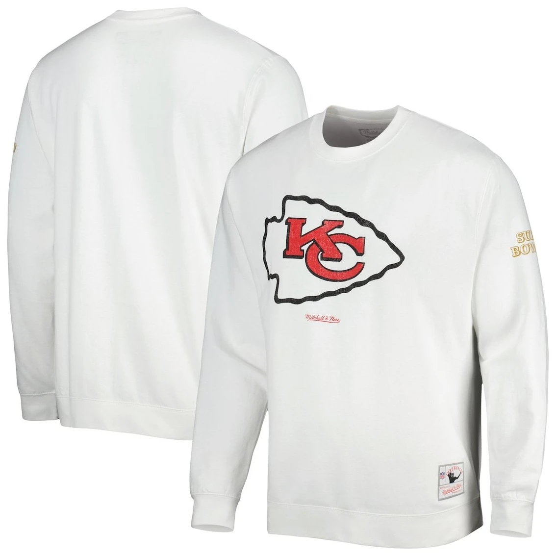 Mitchell & Ness Men's White Kansas City Chiefs VIP Rings Crew Sweatshirt 3 Mitchell & Ness Men's White Kansas City Chiefs VIP Rings Crew Sweatshirt